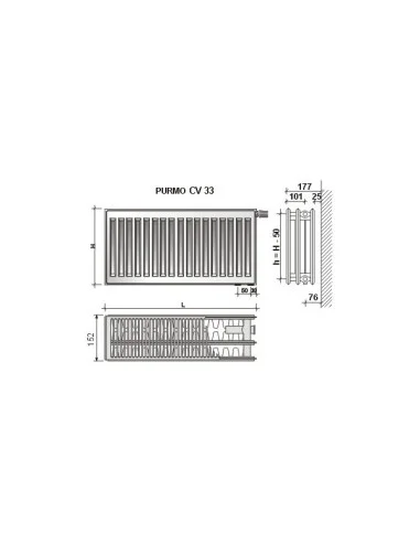 Grzejnik płytowy Purmo Ventil Compact CV 33 300x400 F07330304010300