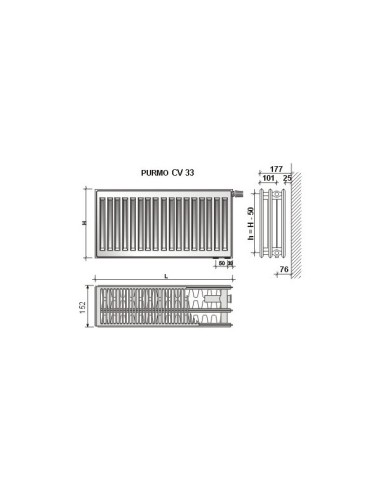 Grzejnik płytowy Purmo Ventil Compact CV 33 300x400 F07330304010300