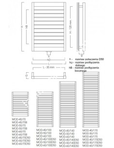 Grzejnik łazienkowy Instal Projekt Modo 400x1375 MOD-40/140 2