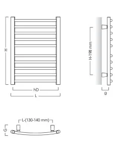 Grzejnik łazienkowy Instal Projekt Ambra R 500x682 AMBR-50.70 2