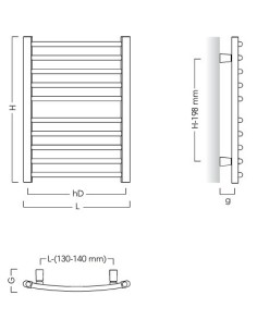Grzejnik łazienkowy Instal Projekt Ambra R 500x682 AMBR-50.70 2