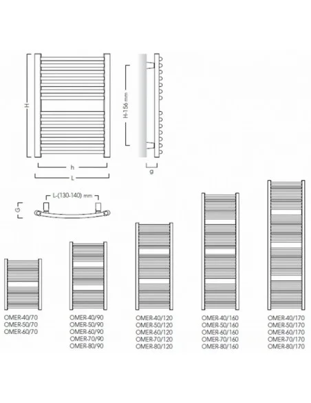 Grzejnik łazienkowy Instal Projekt Omega R 400x686 OMER-40/70