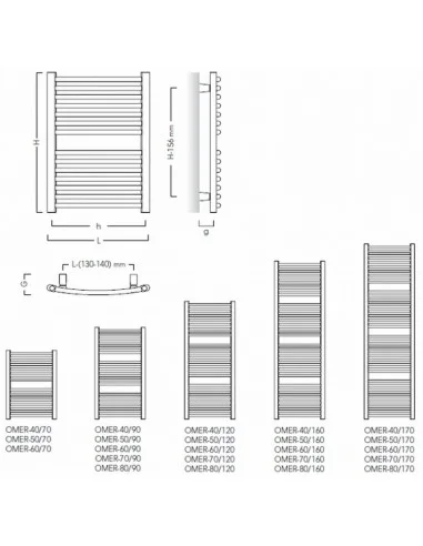 Grzejnik łazienkowy Instal Projekt Omega R 400x686 OMER-40/70 Grzejnik łazienkowy Instal Projekt Omega R 400x686 OMER-40/70