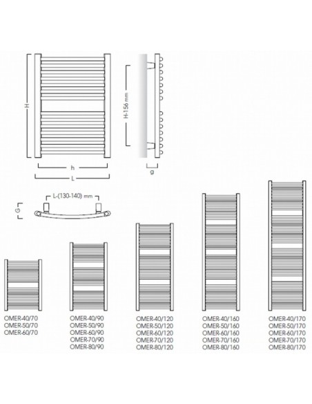 Grzejnik łazienkowy Instal Projekt Omega R 400x686 OMER-40/70