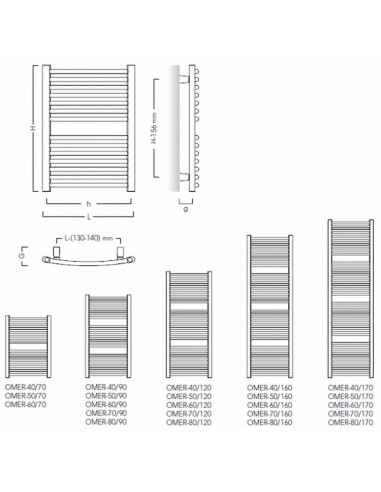 Grzejnik łazienkowy Instal Projekt Omega R 400x686 OMER-40/70