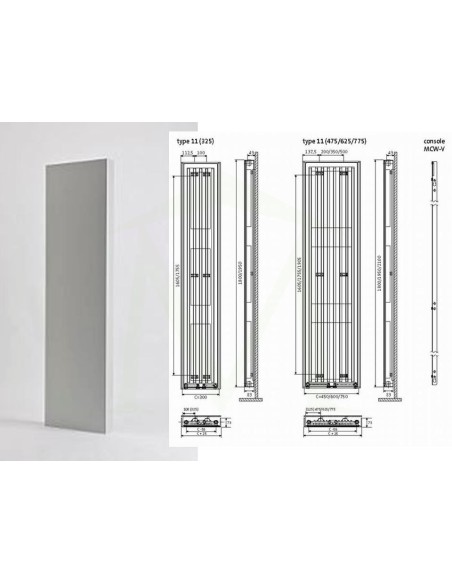 Grzejnik dekoracyjny Purmo Tinos V11 1800x325 