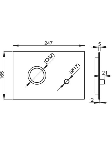 Przycisk sterujący do systemów podtynkowych Alcaplast Flat Alunox Turn TURN-INOX 