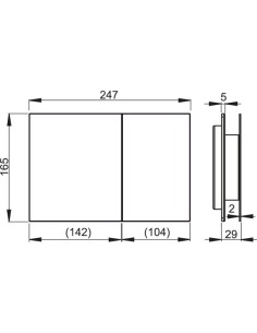Przycisk sterujący do systemów podtynkowych Alcaplast Flat Alunox Stripe STRIPE-INOX  2