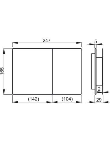 Przycisk sterujący do systemów podtynkowych Alcaplast Flat Alunox Stripe STRIPE-INOX  Przycisk sterujący do systemów podtynkowych Alcaplast Flat Alunox Stripe STRIPE-INOX