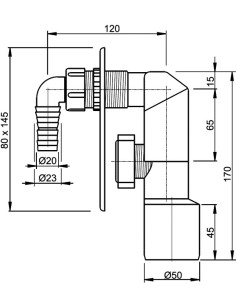 Alcaplast Syfon pralkowy podtynkowy nierdzewny APS3 2