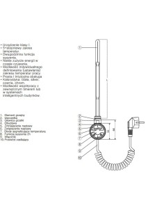 Terma Technologie Grzałka MOA 120 W biała kabel prosty z wtyczką WEMOA01F916W 2