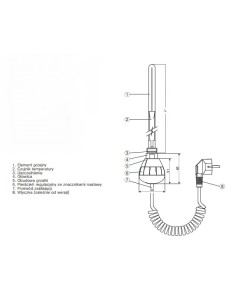 Terma Technologie Grzałka REG 3 120 W biała kabel spiralny z wtyczką + trójnik WER3T01F916U 2