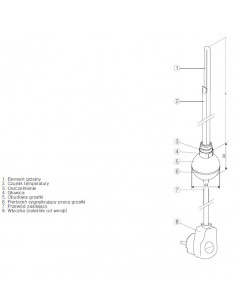 Terma Technologie Grzałka REG 2 120 W biała kabel prosty z wtyczką WER2G01B916W 2