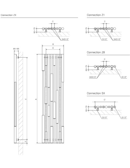 Grzejnik dekoracyjny Terma Technologie Cane 1300x390 biały WGCAN130039