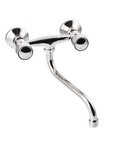 Invena Modena bateria zlewozmywakowa ścienna z wylewką typu S 25 cm BC-12-F0S