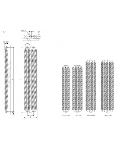 Terma Technologie Ribbon Vertical 1720x290 grzejnik dekoracyjny WGRIB172029