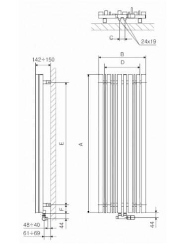 Terma Technologie Sherwood Vertical 1000x330 grzejnik dekoracyjny WGSTV100033