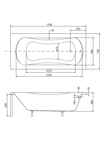 Besco Aria Rehab wanna prostokątna 140x70 