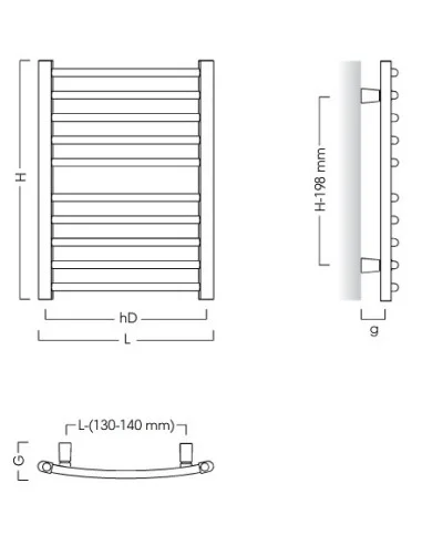 Grzejnik łazienkowy Instal Projekt Ambra R 500x682 AMBR-50.70