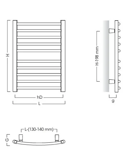 Grzejnik łazienkowy Instal Projekt Ambra R 500x682 AMBR-50.70