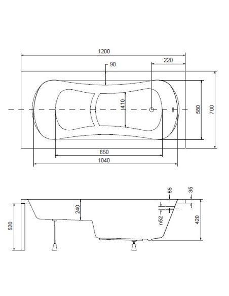 Besco Aria Rehab wanna prostokątna z siedziskiem 120x70 