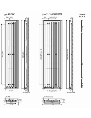 Purmo Paros V 11 1800x380 biały grzejnik dekoracyjny F2V1118003010300