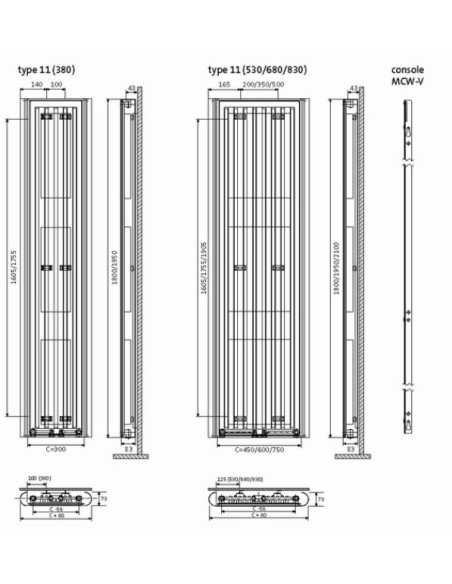 Purmo Paros V 11 1800x380 biały grzejnik dekoracyjny F2V1118003010300