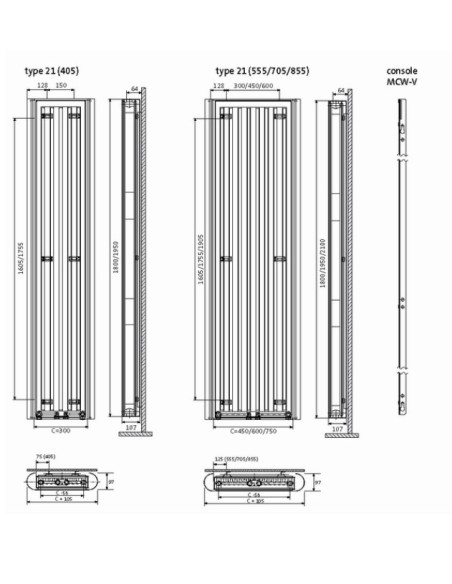 Purmo Paros V 11 1800x380 biały grzejnik dekoracyjny F2V1118003010300