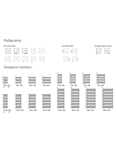 Terma Technologie Grzejnik łazienkowy ALEX 540x300 biały WGALE054030