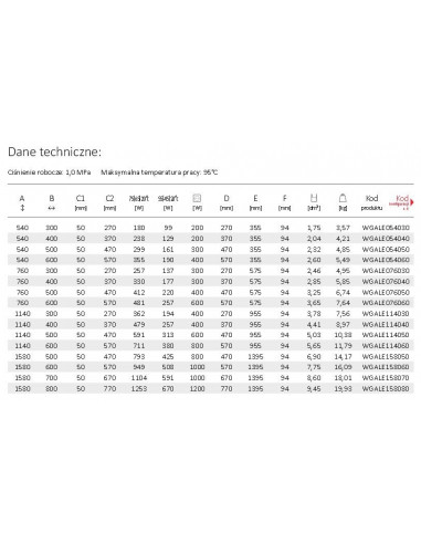 Terma Technologie Grzejnik łazienkowy ALEX 540x400 biały WGALE054040
