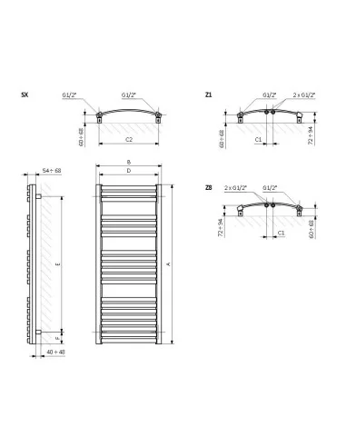 Terma Technologie Grzejnik łazienkowy DEXTER 1760x500 biały WGDEX176050