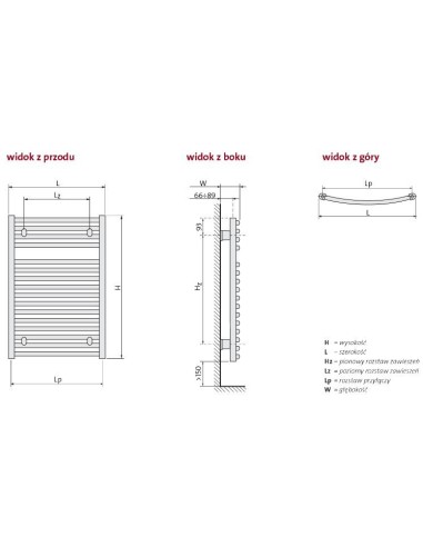 Grzejnik łazienkowy Purmo Flores C CH 770x500 FLC0805CH Chrom
