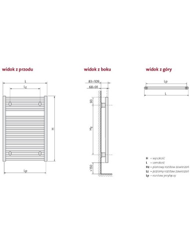 Grzejnik łazienkowy Purmo Flores CH 770x500 FLO0805CH Chrom