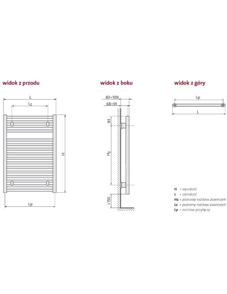 Grzejnik łazienkowy Purmo Flores CH 770x500 FLO0805CH Chrom