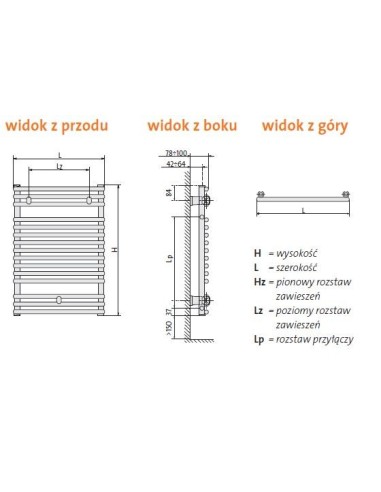 Grzejnik łazienkowy Purmo Santorini A 714x400 SAA0704R