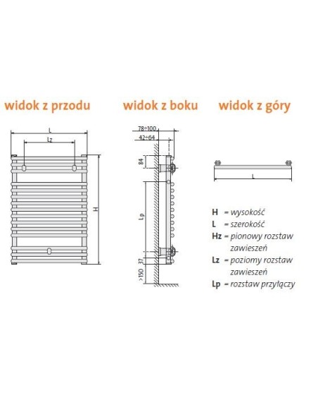 Grzejnik łazienkowy Purmo Santorini A 714x400 SAA0704R