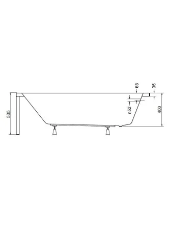 Wanna prostokątna Besco Optima 140x70
