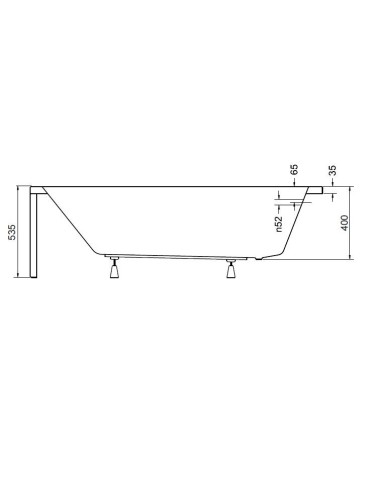 Wanna prostokątna Besco Optima 140x70