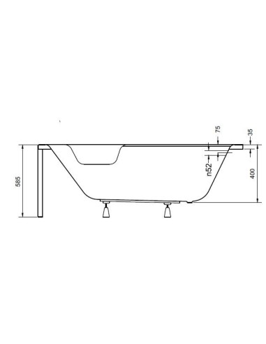 Wanna asymetryczna Besco Rima 130x85