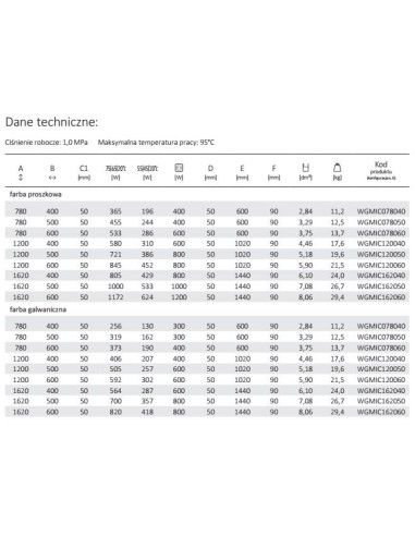Grzejnik łazienkowy Terma WARP T BOLD 1110x600 biały WGWTB111060