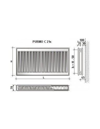 Grzejnik Purmo Compact C21s 300x400 F062130040010300
