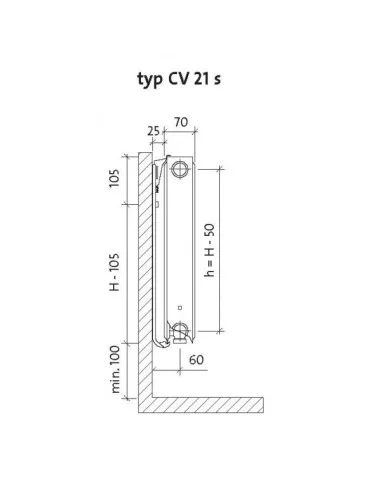 Grzejnik płytowy Purmo Ventil Compact CV 21s 300x400 F07210304010300