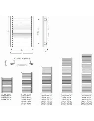 Grzejnik łazienkowy Instal Projekt Omega R 400x686 OMER-40/70