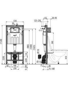 Alcaplast Sádromodul - Podtynkowy system instalacyjny do suchej zabudowy (karton-gips)(wysokość zabudowy 1,2 m)  A101/1200 2