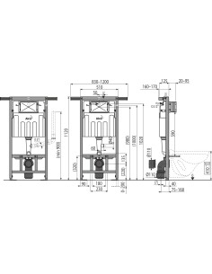 Alcaplast Jádromodul - Podtynkowy system instalacyjny z wentylacją do suchej zabudowy AM102/1120V 2