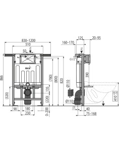 Alcaplast Jádromodul - Podtynkowy system instalacyjny do suchej zabudowy A102/850 2
