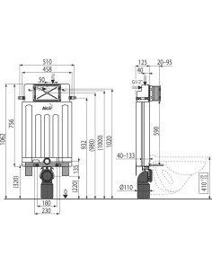 Alcaplast Alcamodul - Podtynkowy system instalacyjny ECOLOGY do zabudowy ciężkiej AM100/1000E 2