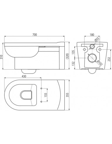 Muszla WC wisząca dla osób o ograniczonej sprawności ruchowej WC ALCA MEDIC