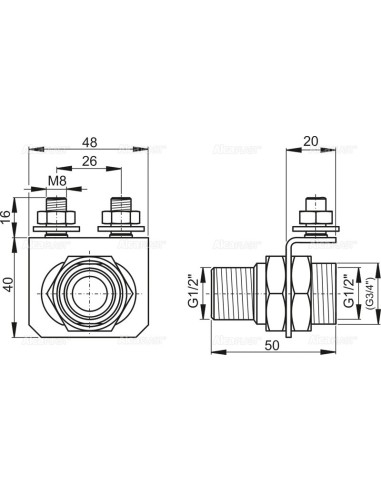 Konsola podłączenia wody G1/2" P103