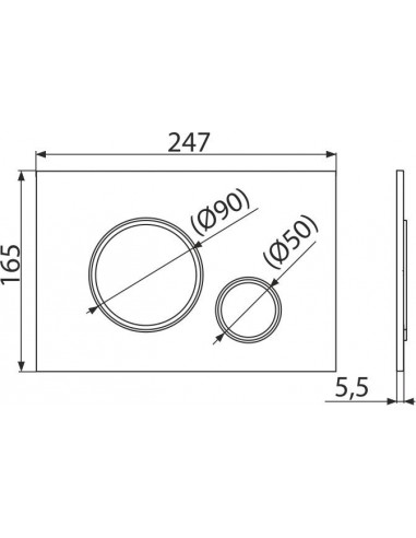 Alcaplast THIN Przycisk sterujący do systemów podtynkowych (biały-połysk/chrom-połysk) M770
